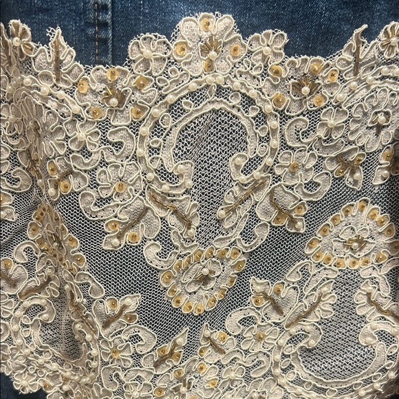 Berek Blue Denim Jacket with Cream Lace Accents - Picture 5 of 8